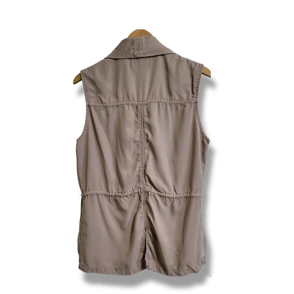 🌿Trixxie Clothing Co. Women's Large Tencel Draped Collar Drawstring Vest Jacket - Picture 10 of 16